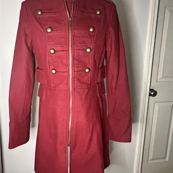 Steve Madden Military Coat Red - Picture 9 of 10